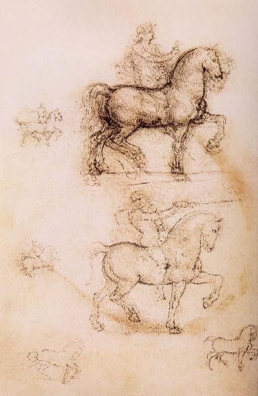 LEONARDO da Vinci Study fur the Sforza-Reiterstandbild
